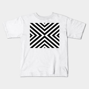 Abstract triangles geometric pattern - black and white. Kids T-Shirt